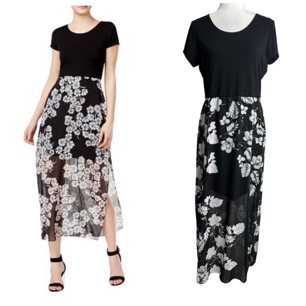 Brand New! Vince Camuto Sheer Floral Overlay Maxi Dress XL